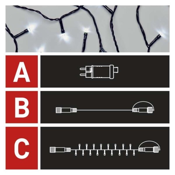 Catena luminosa LED per esterni 100xLED/15m IP44 bianco freddo