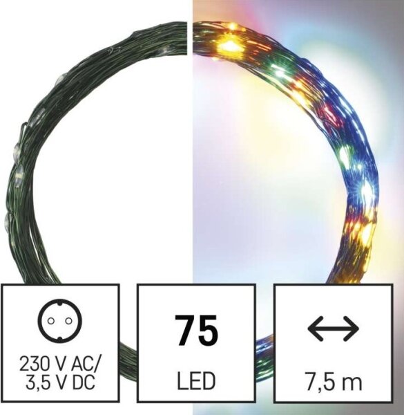 Catena LED da esterno 75xLED/12,5m IP44 multicolore