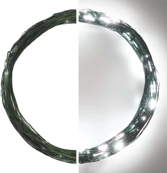 Catena luminosa LED da esterno, 75 LED su 12,5 m, IP44, bianco freddo