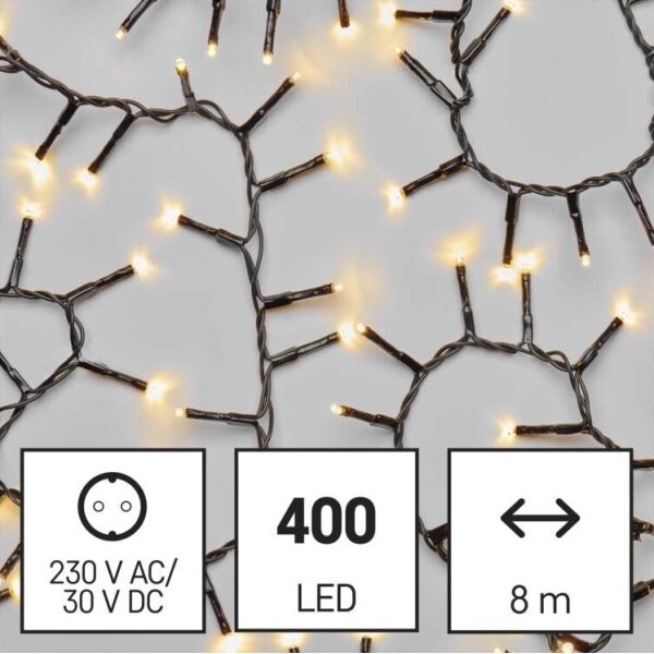 Catena luminosa LED per esterni 400 LED/13 m IP44 bianco caldo