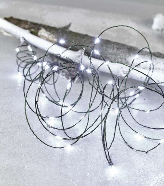 Catena luminosa LED da esterno, 75 LED su 12,5 m, IP44, bianco freddo