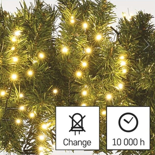 Catena luminosa LED per esterni 400 LED/13 m IP44 bianco caldo