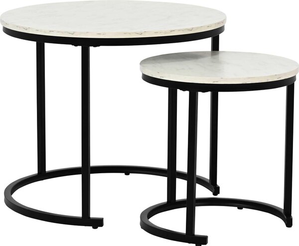 Set di tavolini Lolita - Ø60x51 e Ø40x42cm - marmo