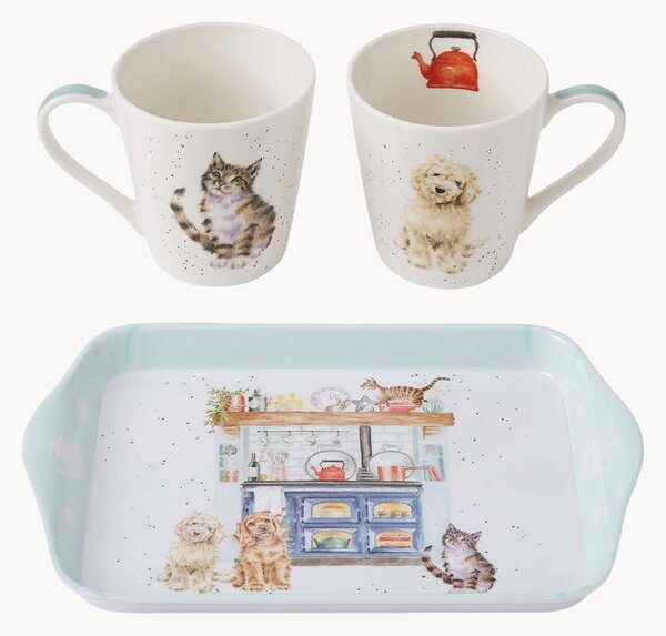 Set tazze e vassoio Country Kitchen 3 pz