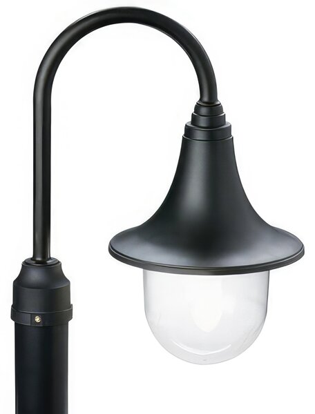 Testa-palo in termoplastico ZOE TESTAPALO D.60 E27 Dimensione 22x33x h 41 cm Diffusore in termoplastico trasparente colore NERO