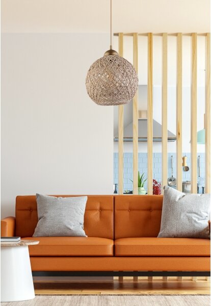 Lampadario su corda JUTE 1xE27/60W/230V beige