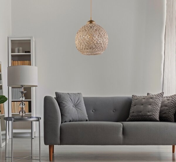 Lampadario su corda JUTE 1xE27/60W/230V beige