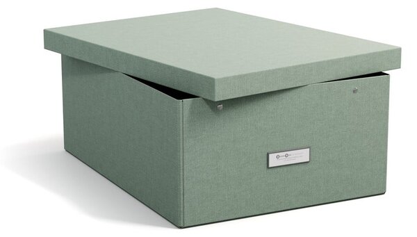 Scatola con coperchio color foglia di tè in cartone 34,5x45x18,5 cm Katrin Canvas Paper Laminate – Bigso