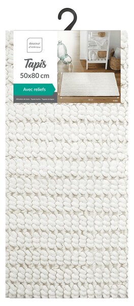 Tappetino per il bagno bianco 50x80 cm Voltis – douceur d'intérieur