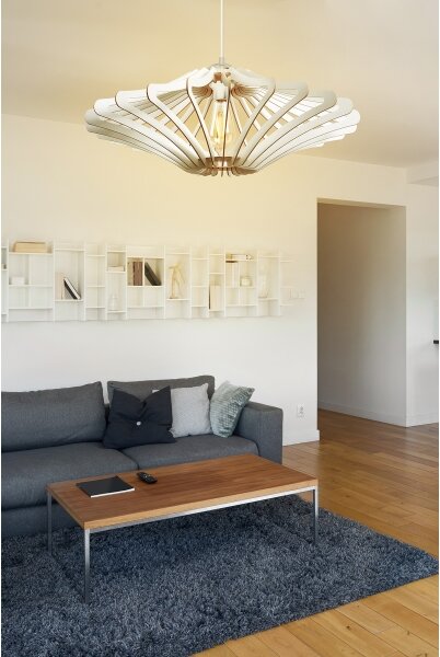 Lampadario a sospensione con filo 1xE27/60W/230V bianco diametro 47 cm bianco