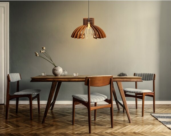 Lampadario a sospensione con filo 1xE27/60W/230V marrone diametro 39 cm