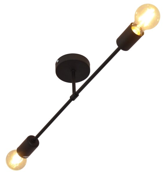 Lampadario a plafone CAMBRIDGE 2xE27/15W/230V nero