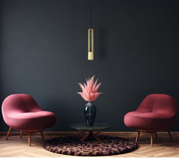 LED Lampadario su corda BARS 1xGU10/4,8W/230V oro