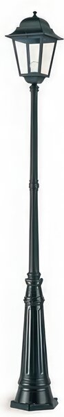 AMALFI PALO ALTO MAXI E27 Struttura in pressofusione di alluminio 28,5x32x h 294,5 cm Diffusori in vetro trasparente colore NERO