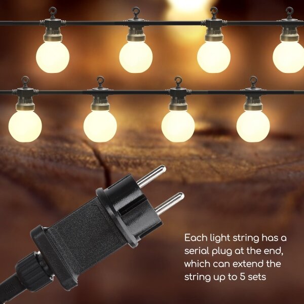 Aigostar - Catena decorativa da esterno LED 10xLED/8m IP44 bianco caldo