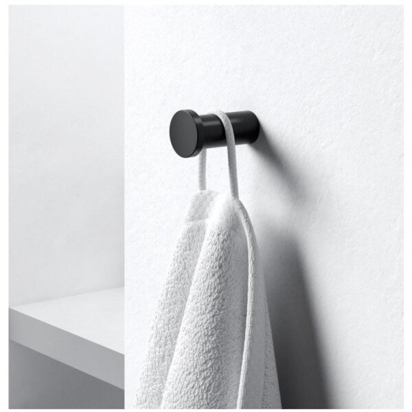 Portasciugamani da bagno, asciugamani neri a parete per doccia e