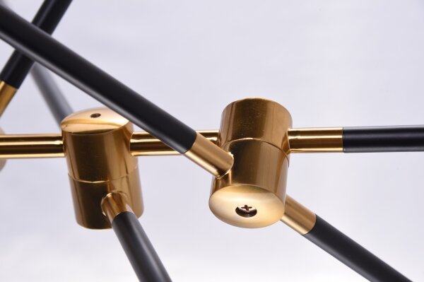 Azzardo AZ4700 - Lampadario su palo SOLEN 6xG9/30W/230V nero/oro