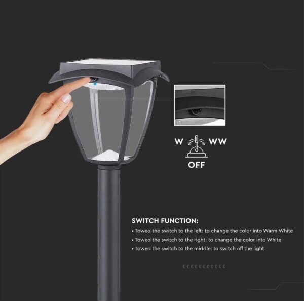 Lampada solare LED LED/2W/230V 93 cm 3000/6000K IP65 2200 mAh