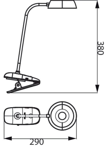 Philips - Lampada LED dimmerabile con clip DONUTCLIP LED/3W/5V 1200 mAh bianco