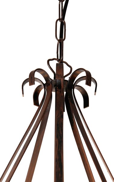 Lampadario intelligente ruggine marrone 8 luci incl. Wifi B35 - Giuseppe