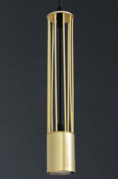 LED Lampadario su corda BARS 2xGU10/4,8W/230V oro/nero