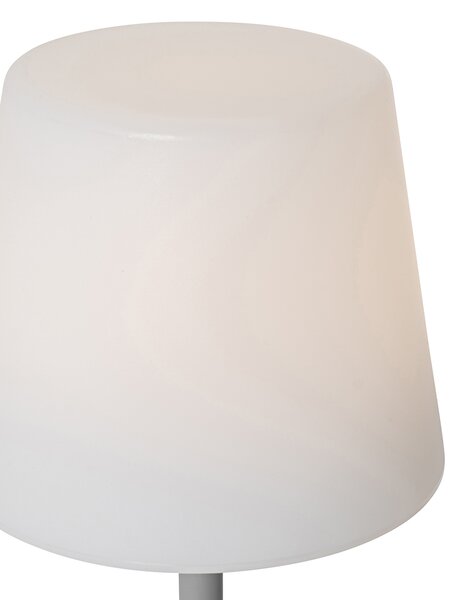 Lampada da tavolo grigia ricaricabile con LED e dimmer IP54 - Jude