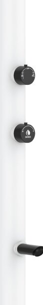 Doccia da Giardino esterno LUNA ALU-LCD in Alluminio Doppio Attacco Dimensioni 26x37x h 223,9 cm con Miscelatore e Doccetta da esterno In Acciaio Inox 316 L WHITE