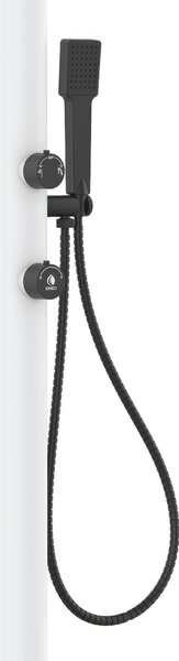 Doccia da esterno LUNA-ALU-D-BIANCA-LED in Alluminio Doppio Attacco Dimensioni 26x37x h 223,9 cm con Miscelatore e Doccino mobile acqua calda e Fredda da esterno In Acciaio Inox 316 L WHITE