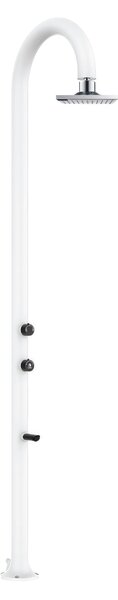 Doccia da Giardino esterno LUNA ALU-LCD in Alluminio Doppio Attacco Dimensioni 26x37x h 223,9 cm con Miscelatore e Doccetta da esterno In Acciaio Inox 316 L WHITE
