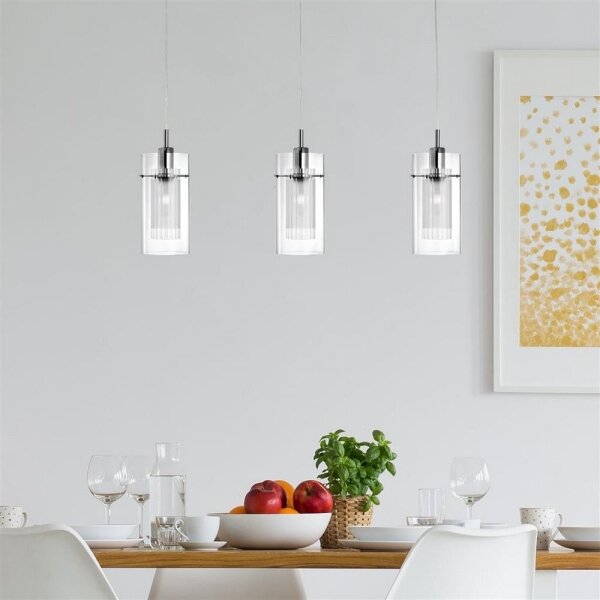 Searchlight 3303-3CC - Lampadario a sospensione con filo DUO 3xE14/60W/230V cromo lucido
