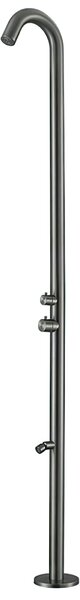 Doccia da Giardino esterno QUARTU- Dimensioni 26x37x h 222,9 cm con Miscelatore e LAVAPIEDI da esterno In Acciaio Inox 316 L QUARTU-canna di fucile