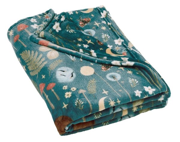 Coperta verde in micropile 130x170 cm Enchanted Twilight Animals – Catherine Lansfield