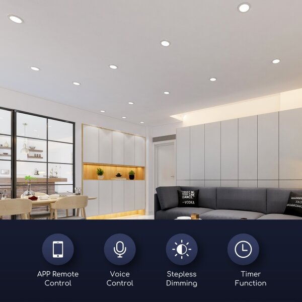 Aigostar - LED da incasso dimmerabile LED/6W/230V Wi-Fi d. 11,5 cm