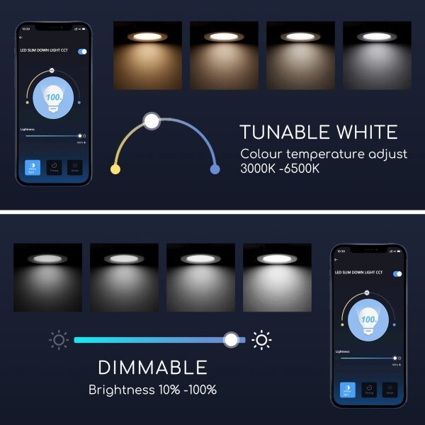 Aigostar - LED da incasso dimmerabile LED/6W/230V Wi-Fi d. 11,5 cm