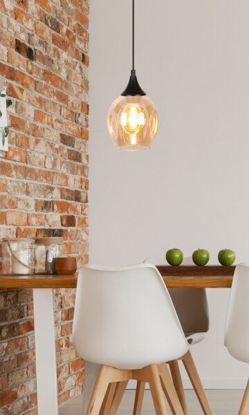 Lampadario a sospensione con filo ASPA 1xE27/40W/230V nero