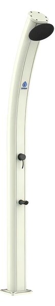 Doccia Ecologica Solare DAFNE Con Soffione Rotondo Da 20 Cm Miscelatore e Rubinetto E Lavapiedi 27x35x h 226 cm - peso 15 kg da 35 Lt colore bianco