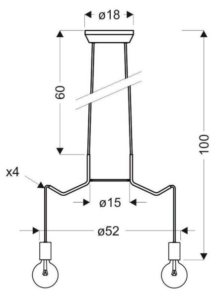 Lampadario a sospensione con filo BASSO 4xE27/40W/230V bianco