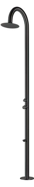 Doccia da Giardino esterno PALAU-BLACK Dimensioni 26x37x h 222,9 cm con Miscelatore e LAVAPIEDI da esterno In Acciaio Inox 316 L PALAU Nero