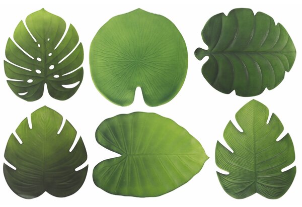 Set 6 TOVAGLIETTE Jungle in Pvc Multicolor, dimensioni 47x36x H 0.1 cm
