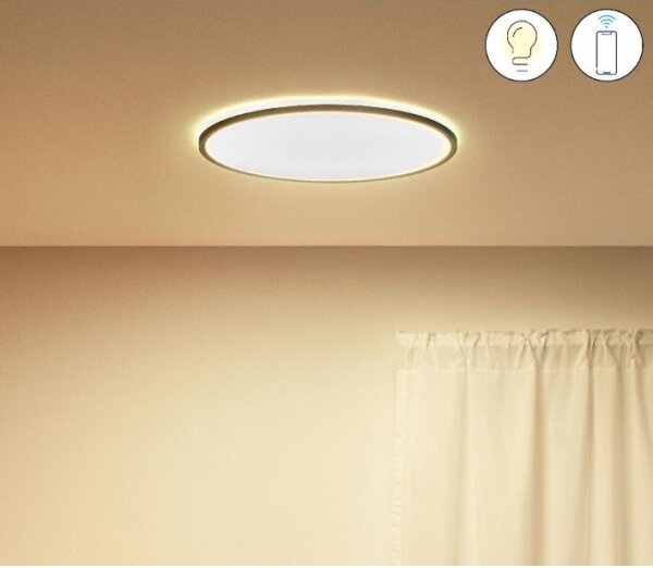 WiZ - Plafoniera LED dimmerabile SUPERSLIM LED/22W/230V Wi-Fi nero