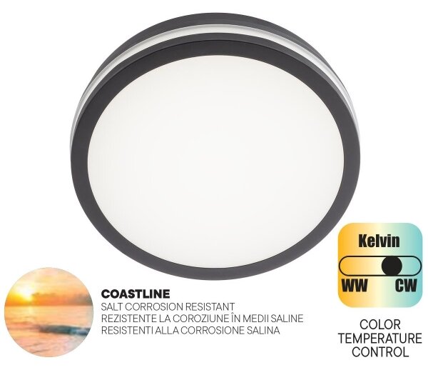 Redo 90286 - Lampada LED da esterno ISOLA LED/24W/230V 3000/4000/6500K IP54