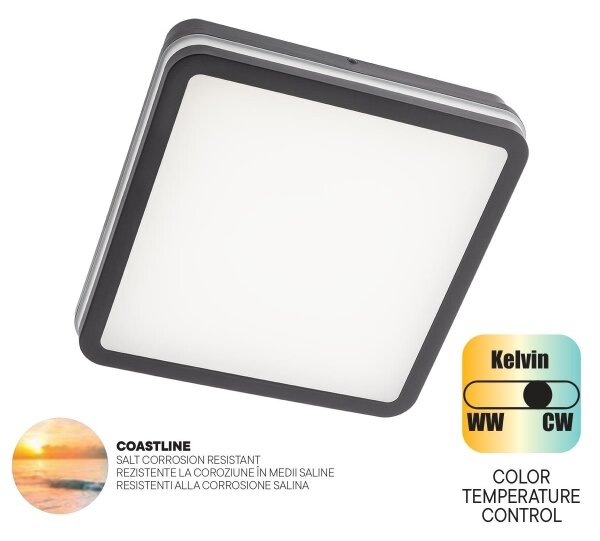 Redo 90288 - Lampada LED da esterno ISOLA LED/24W/230V 3000/4000/6500K IP54