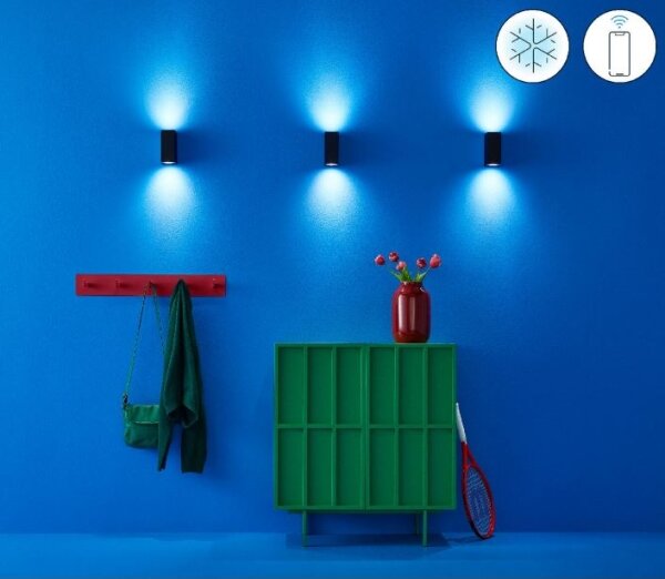 WiZ -LED RGBW Applique dimmerabile UP&DOWN 2xGU10/4,7W/230V Wi-Fi CRI 90 nero