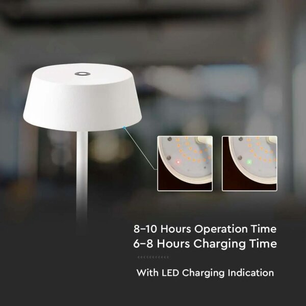Lampada da tavolo LED da esterno dimmerabile touch LED/2W/5V IP54 bianca