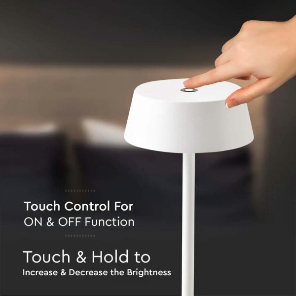 Lampada da tavolo LED da esterno dimmerabile touch LED/2W/5V IP54 bianca