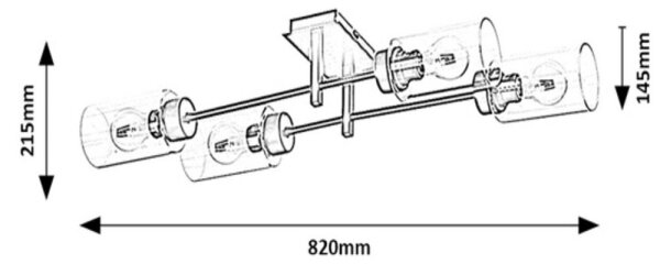 Rabalux 2672 - Lampadario a plafone PRUDENCE 4xE27/40W/230V