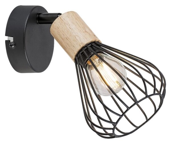 Rabalux 3147 - Faretto da parete FARFALLE 1xE14/25W/230V nero/faggio