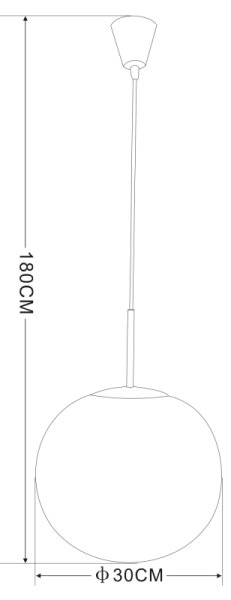 Globo 1582S - Lampadario a sospensione con filo JOEL 1xE27/60W/230V diametro 30 cm