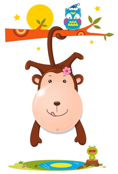 LED Lampada da parete per bambini MONKEY LED/0,6W/3xAAA