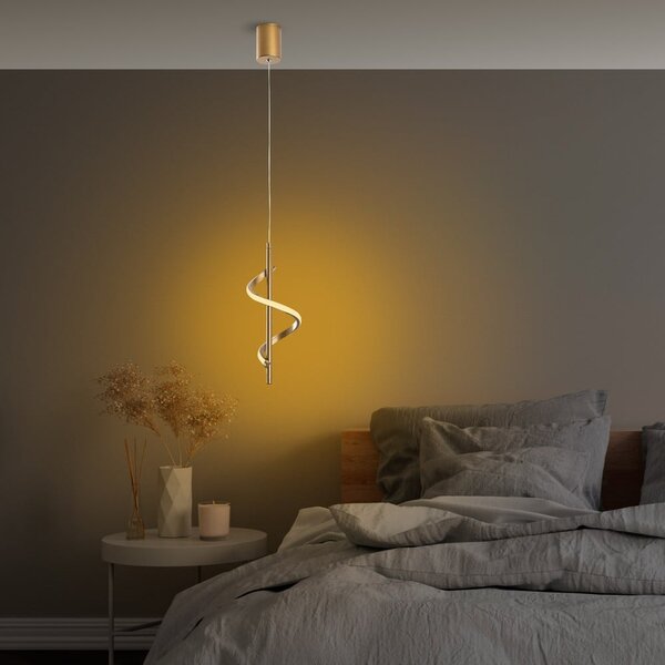 Lampadario LED dorato ø 16 cm Likma – Opviq lights